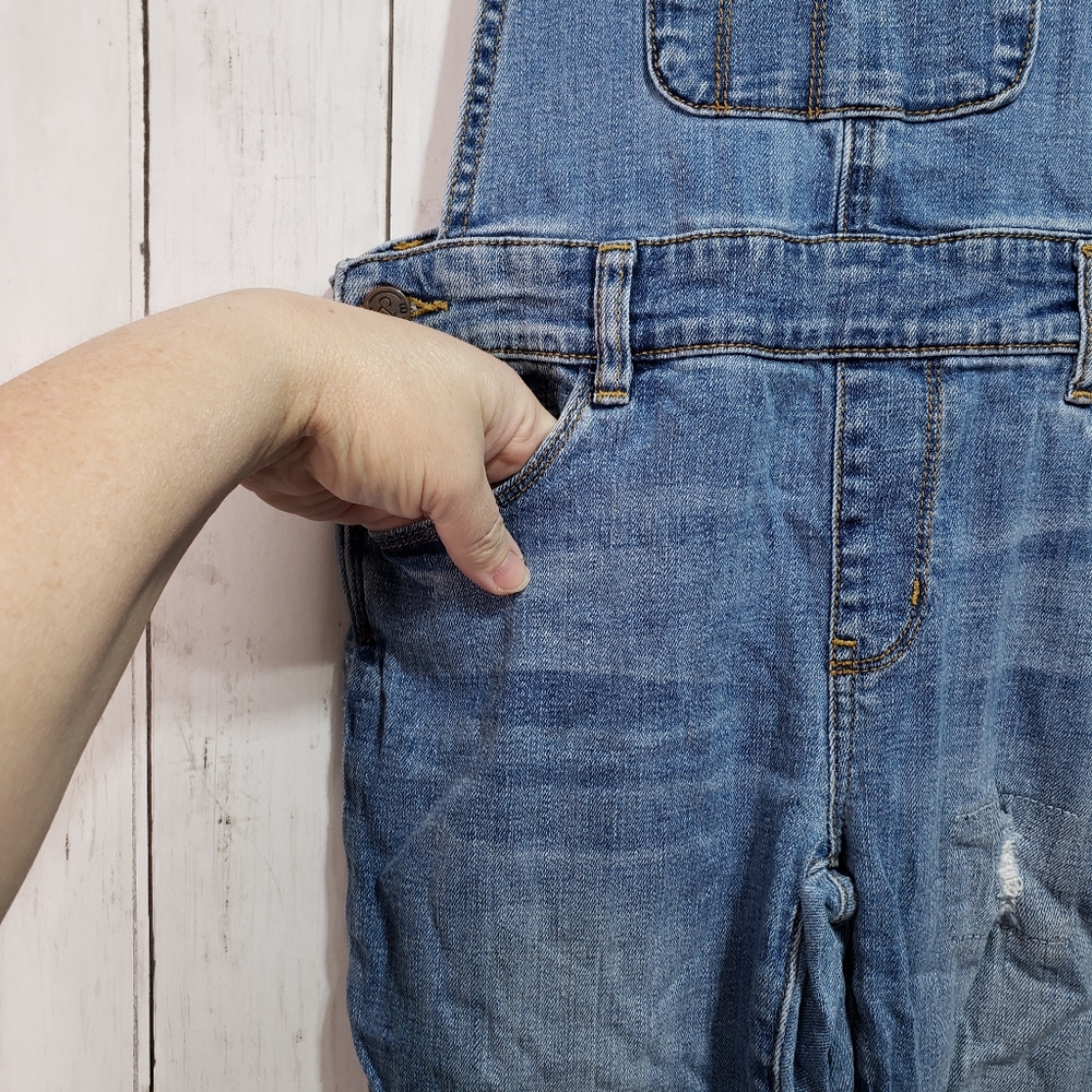 Treasure & Bond Girls Blue Denim Patchwork Overall - Picture 5 of 9